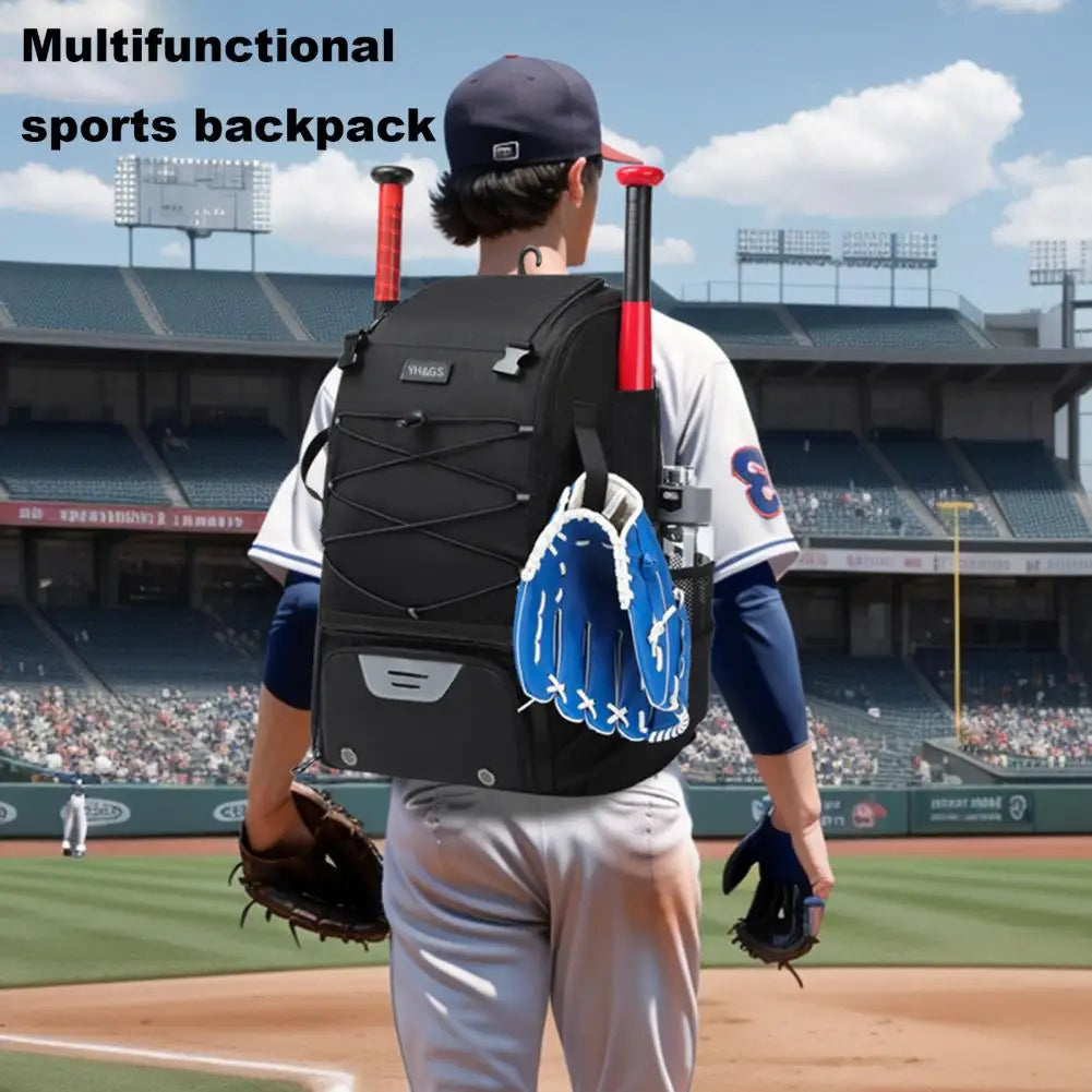 Durable Baseball Bag with Zipper and Shoe Compartment