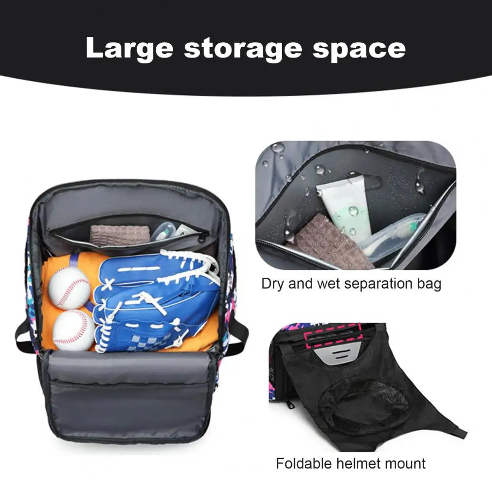 Durable Baseball Bag with Zipper and Shoe Compartment