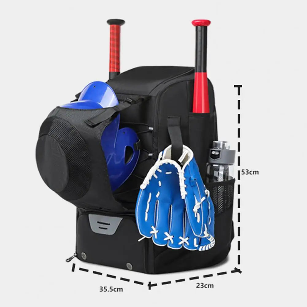 Durable Baseball Bag with Zipper and Shoe Compartment